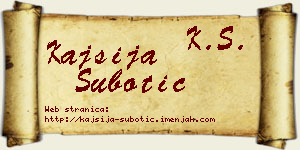 Kajsija Subotić vizit kartica